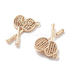 Rack Plating Brass Clear Cubic Zirconia Pendants&nbsp;KK-M102-16G-A