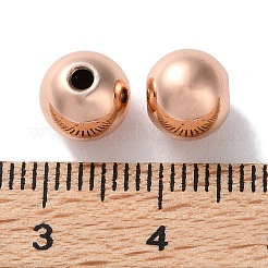 ラックメッキ真鍮製ビーズ  長持ちメッキ  鉛フリー＆カドミウムフリー  ラウンド  ローズゴールド  8x7mm  穴：2mm&nbsp;KK-F090-20RG-01