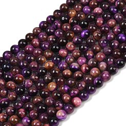 Grade AB Natural Tiger Eye Beads Strands&nbsp;G-F591-18-6mm