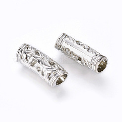 合金チューブビーズ  プラチナ  19x6mm  穴：4mm&nbsp;PALLOY-F133-17P