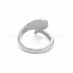 Snake Shape Rack Plating Alloy Cuff Rings&nbsp;RJEW-Q163-033B-RS