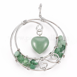 Natural Mixed Gemstone Big Pendants&nbsp;G-T133-P06