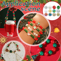 DIY Christmas Round Acrylic & Polymer Clay Pave Rhinestone Beads Findings Kits&nbsp;DIY-PH0033-16