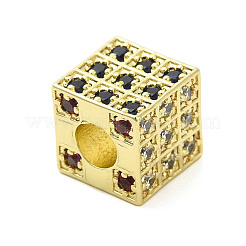 Rack Plating Brass Cubic Zirconia European Beads&nbsp;KK-Q784-38G