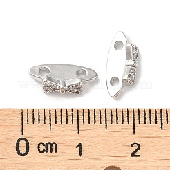 Brass Micro Pave Clear Cubic Zirconia Slide Charms&nbsp;KK-P239-14P