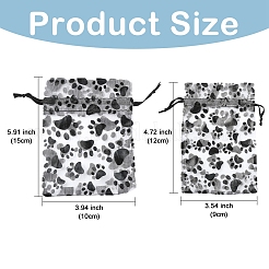 20Pcs Paw Print Organza Jewelry Drawstring Pouches&nbsp;ABAG-YW0001-15A