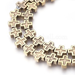 Electroplated Non-magnetic Synthetic Hematite Beads Strands&nbsp;G-P392-F06