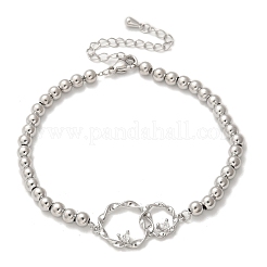 Brass Round Beads Bracelets&nbsp;BJEW-H627-01P