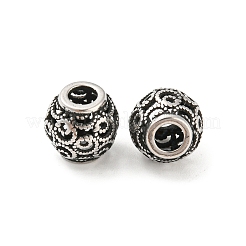 316サージカルステンレスビーズ  ラウンド  アンティークシルバー  10x10mm  穴：4mm&nbsp;STAS-Q304-46AS