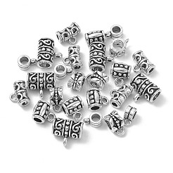 25個5スタイルチベットスタイルアロイペンダントベイル  チューブベイル  ループベイル  アンティークシルバー  9~13x4~12x5.5~9mm  穴：1.5~2mm  5個/スタイル&nbsp;TIBE-YW0001-41