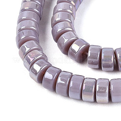 ABカラーメッキ不透明ガラスビーズ連売り  フラットラウンド  アザミ  6~6.5x3mm  穴：1~1.2mm  約111~119個/連  14.17~15.16''（36~38.5センチメートル）&nbsp;GLAA-T026-3x6mm-P15