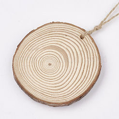 Undyed Unfinished Wooden Pendants&nbsp;WOOD-T011-35