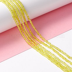 グレードaa天然翡翠ビーズ連売り  ラウンド  きいろ  2.5mm  穴：0.5mm  約180個/連  14.96インチ（38cm）&nbsp;G-A021-02A