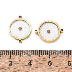 304ステンレススチールとマスタードシードのコネクターチャーム  フラットラウンドいリンク  ゴールドカラー  15x12x2mm  穴：1mm&nbsp;SA-CBA5608-04G