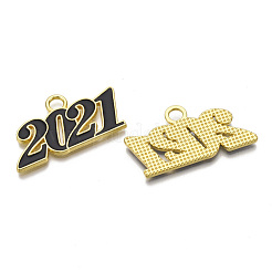 合金エナメルチャーム  カドミウムフリー＆鉛フリー  新年2021  ミックスカラー  19.5x36x2mm  穴：3.5mm&nbsp;PALLOY-T078-03