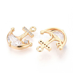 Brass Micro Pave Cubic Zirconia Pendants&nbsp;KK-N267-03A-G