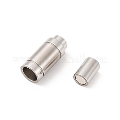 304ステンレススチール製マグネット留め具  チューブ  ステンレス鋼色  24x9.5mm  穴：6.5mm&nbsp;STAS-A117-08P