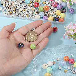 DIYジュエリー作りパーツキット  合金ラインストーンロンデルスペースビーズ224個とアクリルビーズ56個を含む  ミックスカラー  7.5x3mm  穴：2mm&nbsp;FIND-CA0011-26