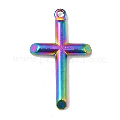 イオンプレーティング（IP）304ステンレスペンダント  クロスチャーム  マルチカラー  33x20x3mm  穴：2mm&nbsp;STAS-G278-03M