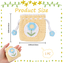 1Pc Flower Knitting Wallet&nbsp;AJEW-GF0011-09D