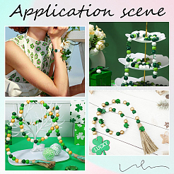 140Pcs 4 Styles Saint Patrick's Day Themed Printed Natural Wooden Beads Sets&nbsp;WOOD-SP0001-29