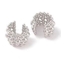 女性用真鍮カフピアス  プラチナ  16x14.5mm&nbsp;EJEW-I305-12P