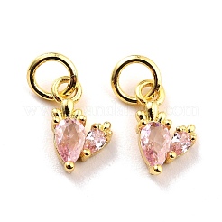 Brass Micro Pave Cubic Zirconia Charms&nbsp;KK-A156-12G-RS