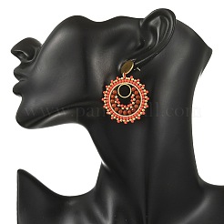 304 Stainless Steel with Glass Seed Beads Stud Earrings&nbsp;EJEW-MZ00761-02