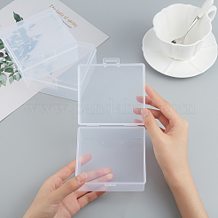 Ppプラスチックボックス  フリップカバー  長方形  ホワイト  9.8x10.2x5cm  インナーサイズ：8.9x9.7センチメートル&nbsp;CON-BC0001-35