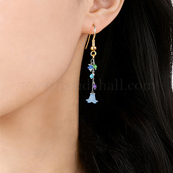 32個 8スタイル 2色 アクリルパーツ  花のチャーム  真鍮と304ステンレススチールの金具付き  ミックスカラー  14~30mm  穴：2.5~3.5mm&nbsp;PALLOY-SW00099