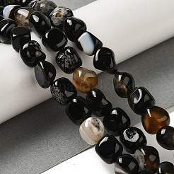 Natural Black Agate Beads Strands&nbsp;G-NH0017-B04-02