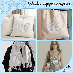 2Pcs 3D Flower Beading Polyster Embroidery Ornaments Accessories&nbsp;DIY-CY0003-64A