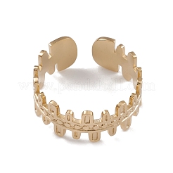 イオンプレーティング（IP）304ステンレススチールハンドレールオープンカフリング女性用  14KGP本金メッキ  内径：17.6mm&nbsp;RJEW-G285-30G