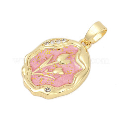 Brass Micro Pave Cubic Zirconia Pendants&nbsp;KK-U068-10G-02