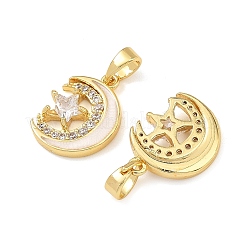 Brass Micro Pave Clear Cubic Zirconia Pendants&nbsp;CU-T001-10G