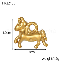 Horse Charms 304 Stainless Steel Pendants&nbsp;STAS-OY004-45G