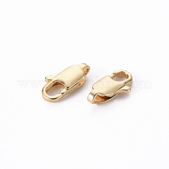 真鍮カニカン  ニッケルフリー  18KGP本金メッキ  12x6x3mm  穴：1.8mm&nbsp;X-KK-Q765-004-NF