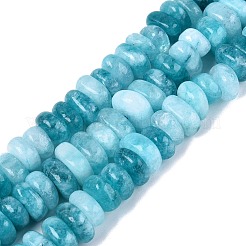 染色された天然水晶ビーズ連売り  ナゲット  ヒシビーズ  空色  6~13x6~13x3~6mm  穴：1~1.2mm  約80~86個/連  14.37~15.75インチ（36.5~40cm）&nbsp;G-N359-16A-04
