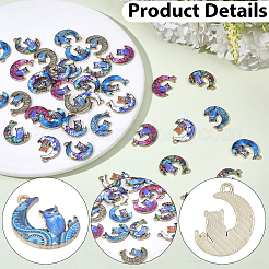42Pcs 7 Colors Alloy Printed Pendants&nbsp;FIND-SC0021-50