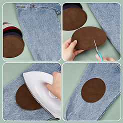 Flocky Cloth Fabric Appliques Iron On Patches&nbsp;PH-DIY-G005-54-WH