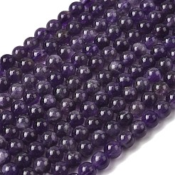Natural Amethyst Beads Strands&nbsp;G-A274-C01-6mm-01