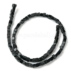 ナチュラルブラックオニキスビーズ連売り  染め＆加熱  キューブ  4~4.5x4~4.5x4~4.5mm  穴：1mm  約93個/連  15.47''（39.3センチメートル）&nbsp;G-D067-G01