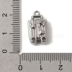 304ステンレスペンダント  荷物ケースチャーム  ステンレス鋼色  17.5x10x5mm  穴：1.4mm&nbsp;STAS-K255-29P