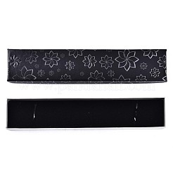 厚紙のジュエリーボックス  ネックレス＆ブレスレット＆時計用  内部のスポンジ  花模様の長方形  ミックスカラー  8-1/2x1-3/4x3/4インチ（21.5x4.5x2cm）&nbsp;CBOX-N012-30