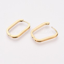 304 Stainless Steel Oval Hoop Earring Findings&nbsp;STAS-G317-02G