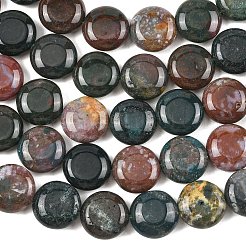 天然石インディアン瑪瑙ビーズ連売り  フラットラウンド  15~15.5x6mm  穴：0.8~1mm  約26個/連  15.55~15.71インチ（39.5~39.9cm）&nbsp;G-L648-B10-15mm
