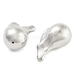 CCBプラスチックビーズ  ハート  プラチナ  27x16x15mm  穴：1.2mm  約198個/500g&nbsp;CCB-S164-52P