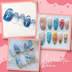 ネイル粘着テープ5枚  透明  150x118x0.8mm  100pcs /シート&nbsp;DIY-SP0006-13