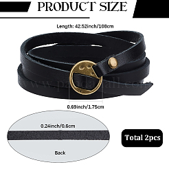 2Pcs Cowhide Wrap Bracelets&nbsp;BJEW-GF0001-35B