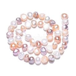 天然養殖淡水パールビーズ連売り  研磨両側  ナゲット  貝殻色  6~7x7~9x4~5mm  穴：1mm  約44個/連  13.38~13.77インチ（34~35cm）&nbsp;LS-PEAR-T003-10